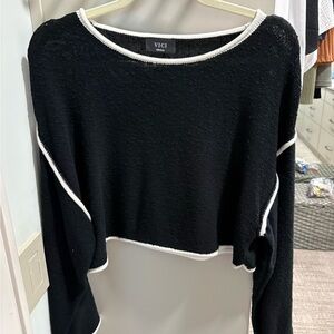 Vici Black Sweater with White Accents